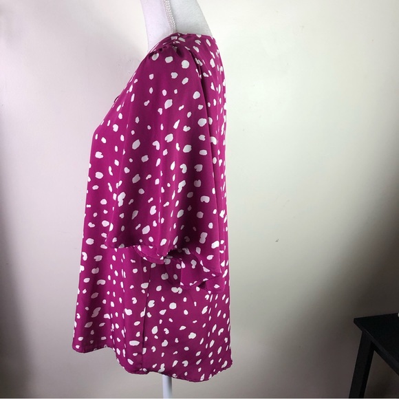 Andree by Unit Women’s polka dot flare sleeve oversized pullover blouse top Sz M - Picture 5 of 8